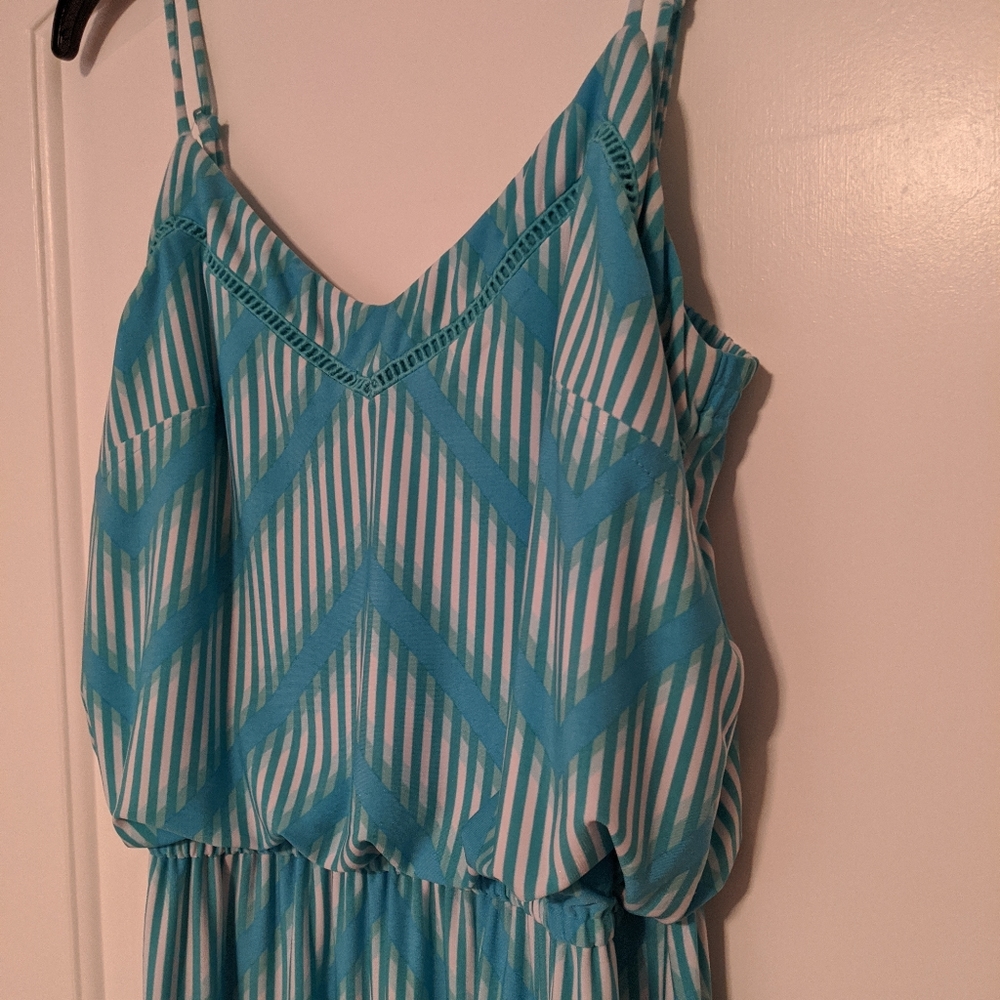 Vince Camuto Blue and Green Maxi Dress - Picture 9 of 12